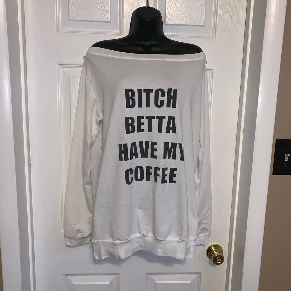 Off the shoulder long sleeve t shirt XL